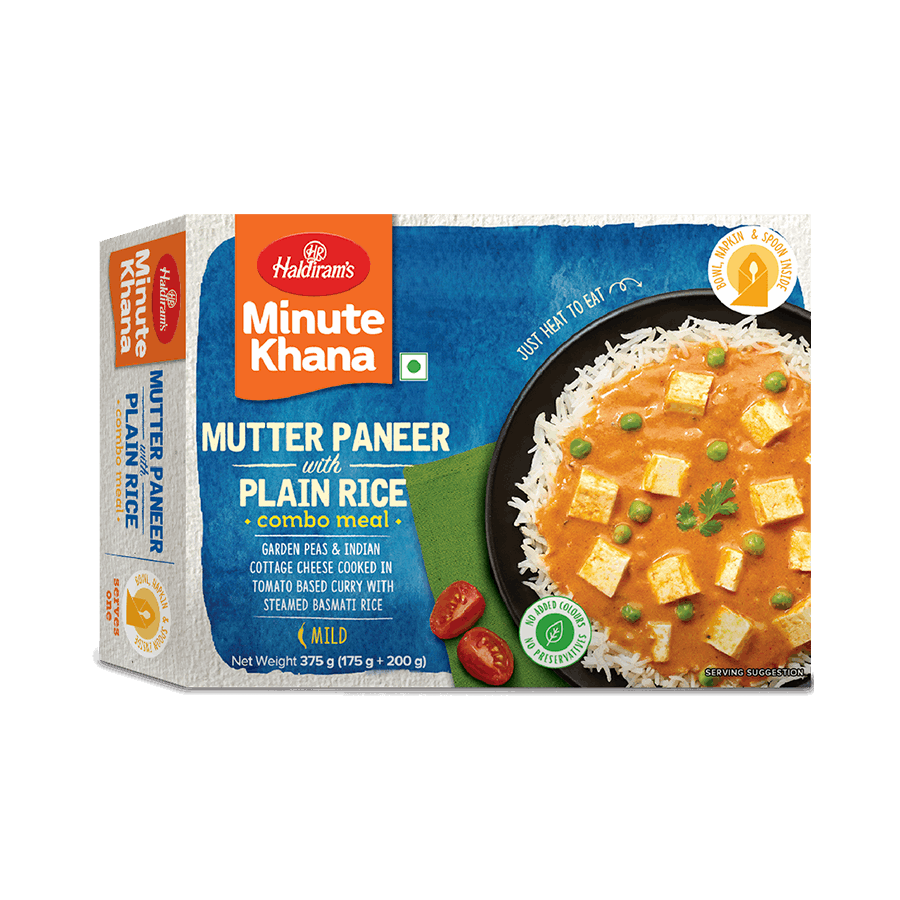 Mutter Paneer with Plain Rice